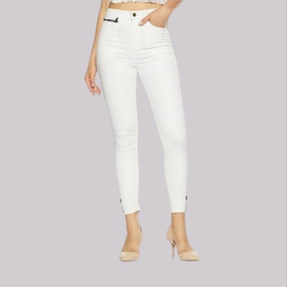 ZARA Vintage White Ankle Zip Denim Jeans - Picture 1 of 16